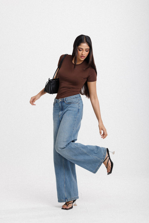 Fitted Top Brown