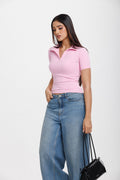 Polo Baby Pink Croptop