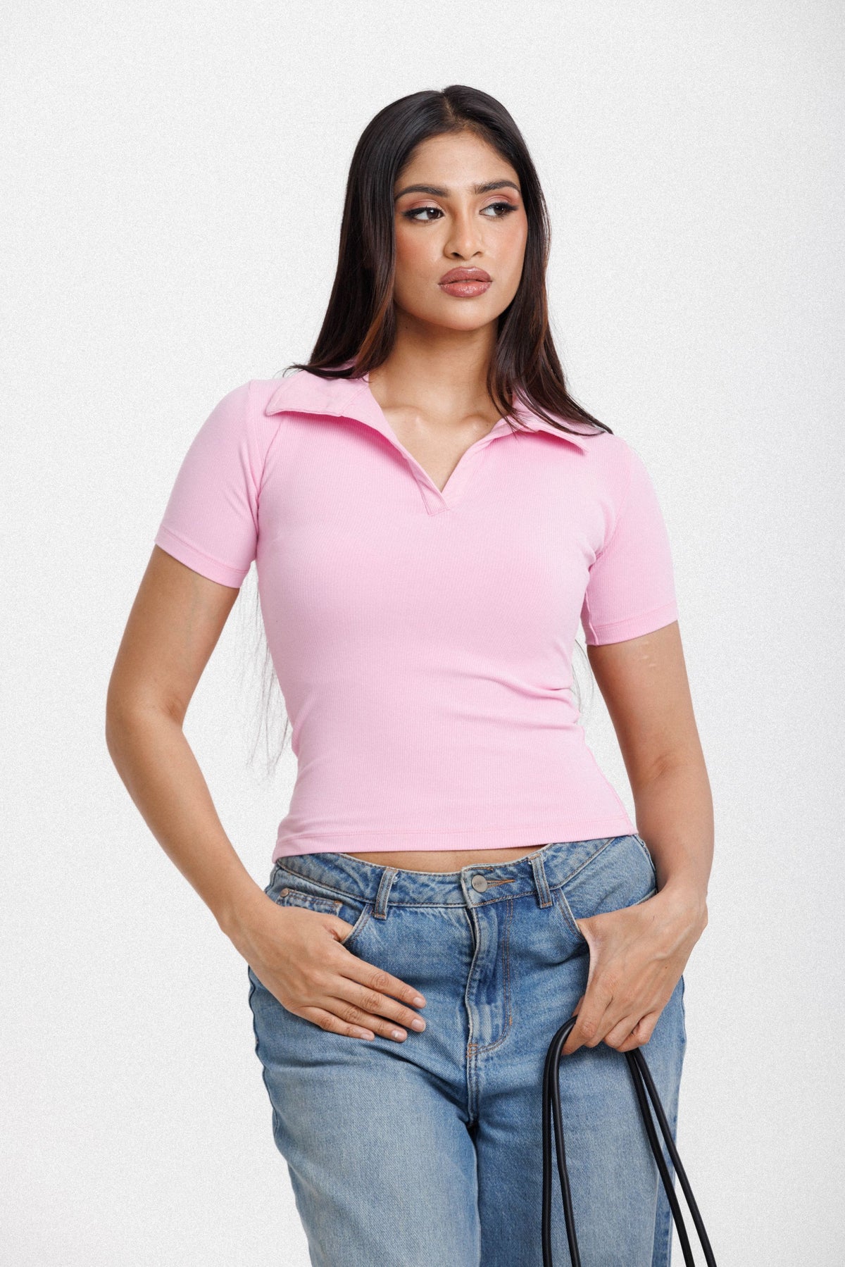 Polo Baby Pink Croptop