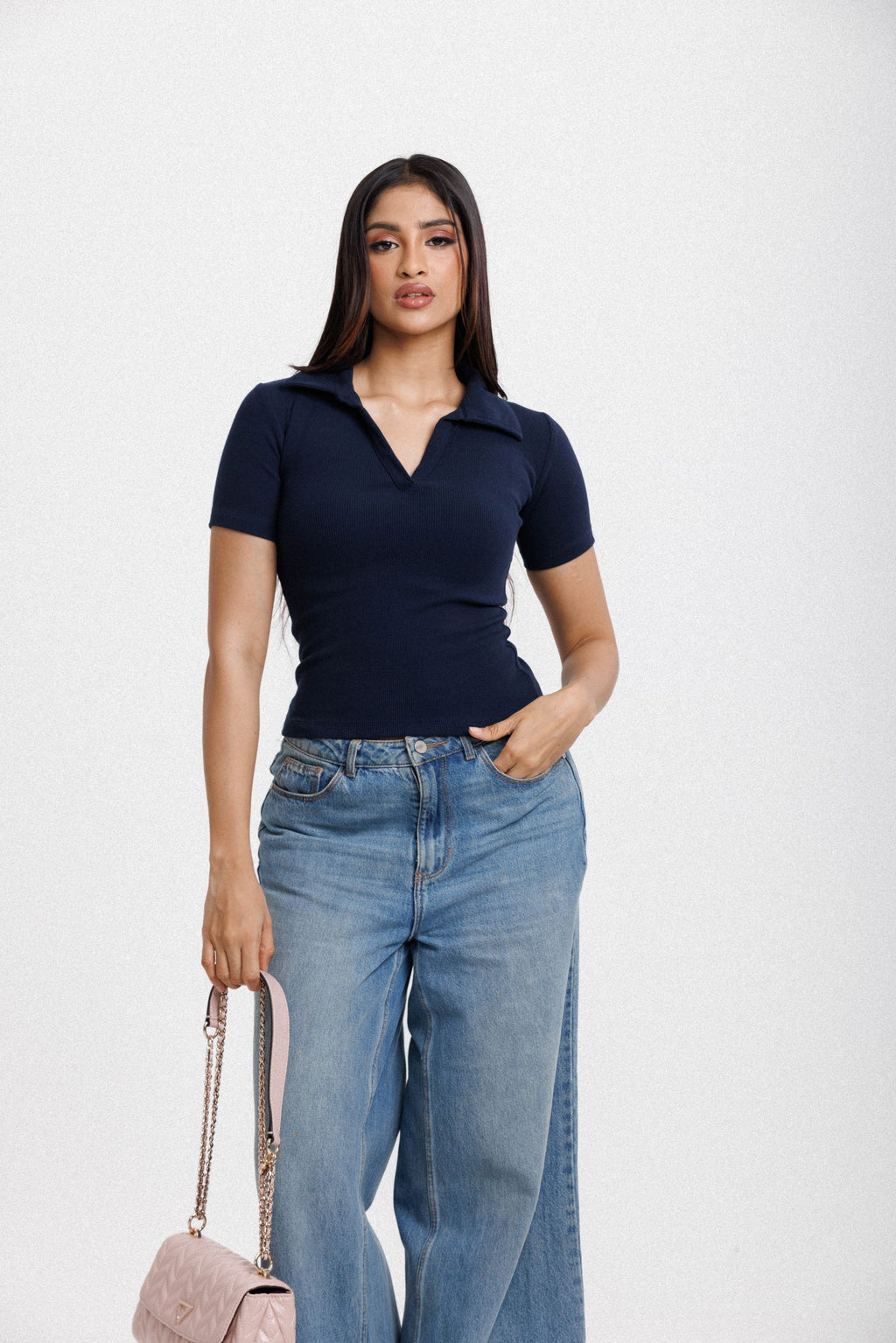 Polo Top Navy Blue