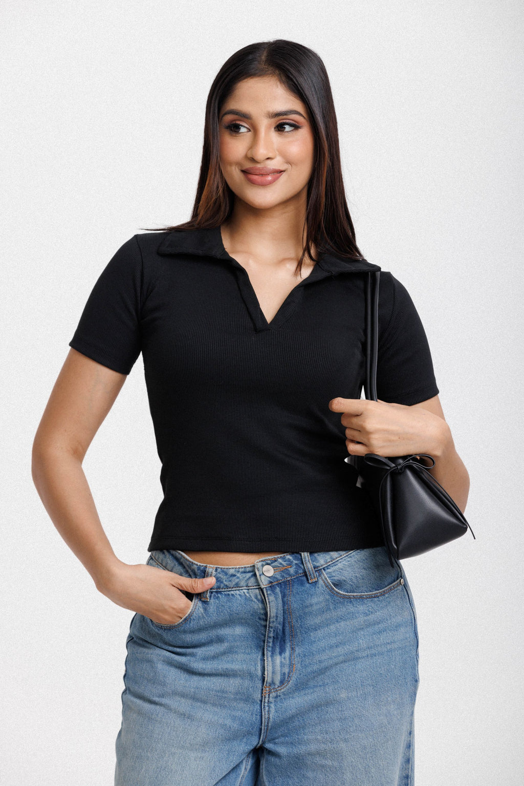 Polo Top Black