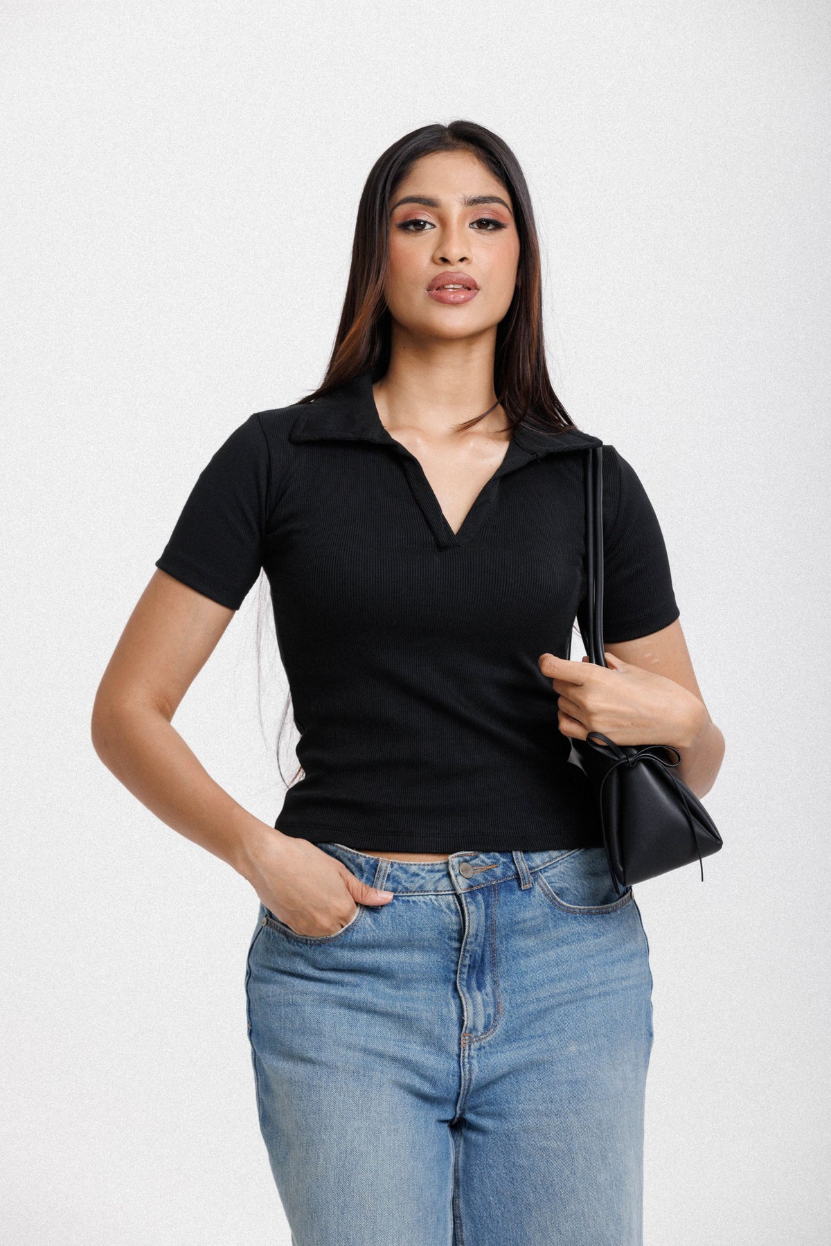 Polo Top Black