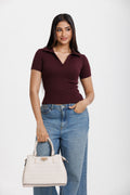 Polo Top Maroon