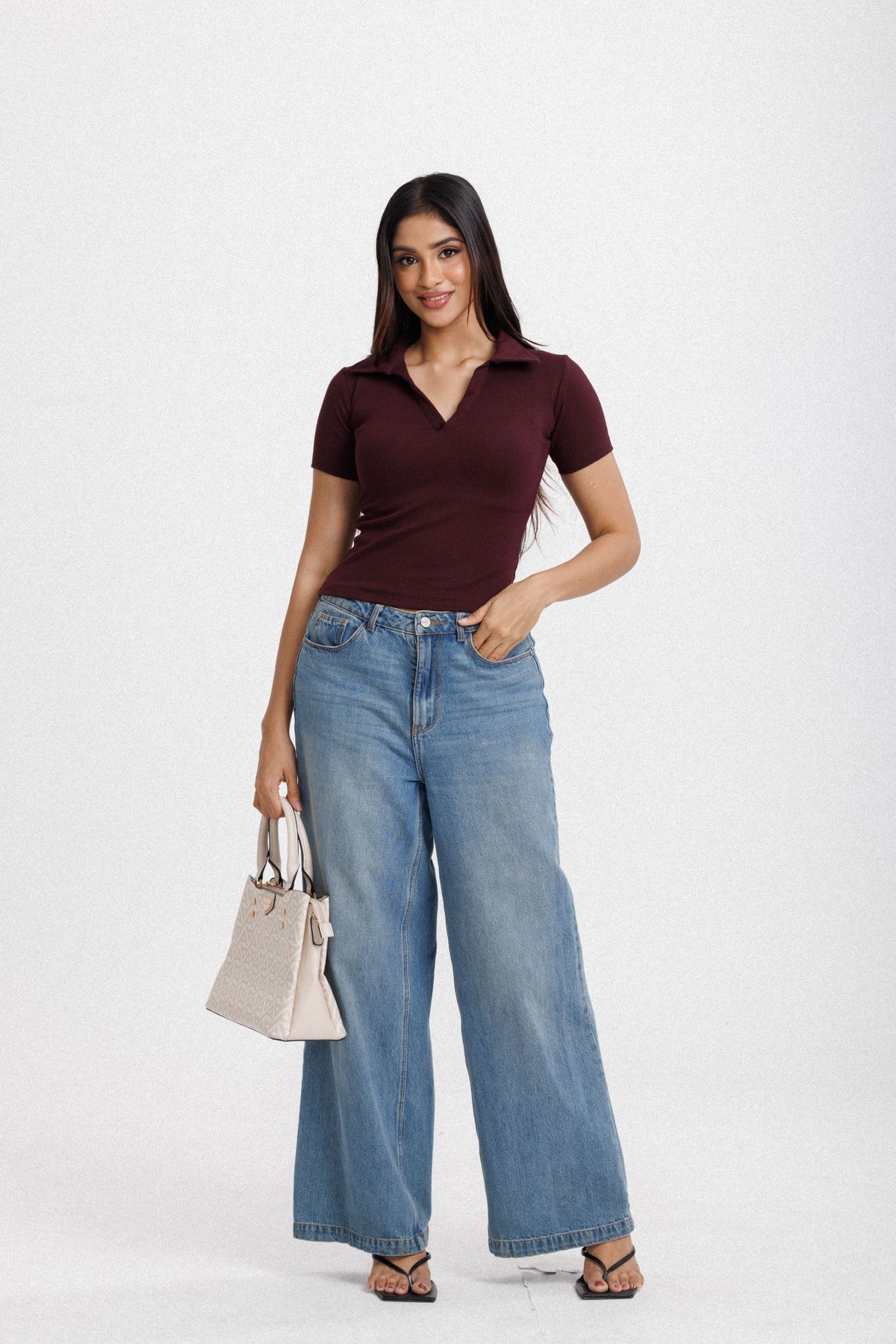 Polo Top Maroon