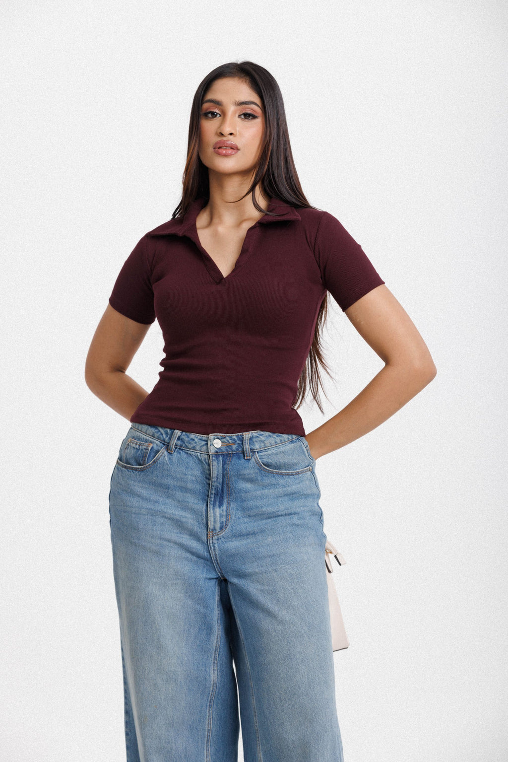 Polo Top Maroon