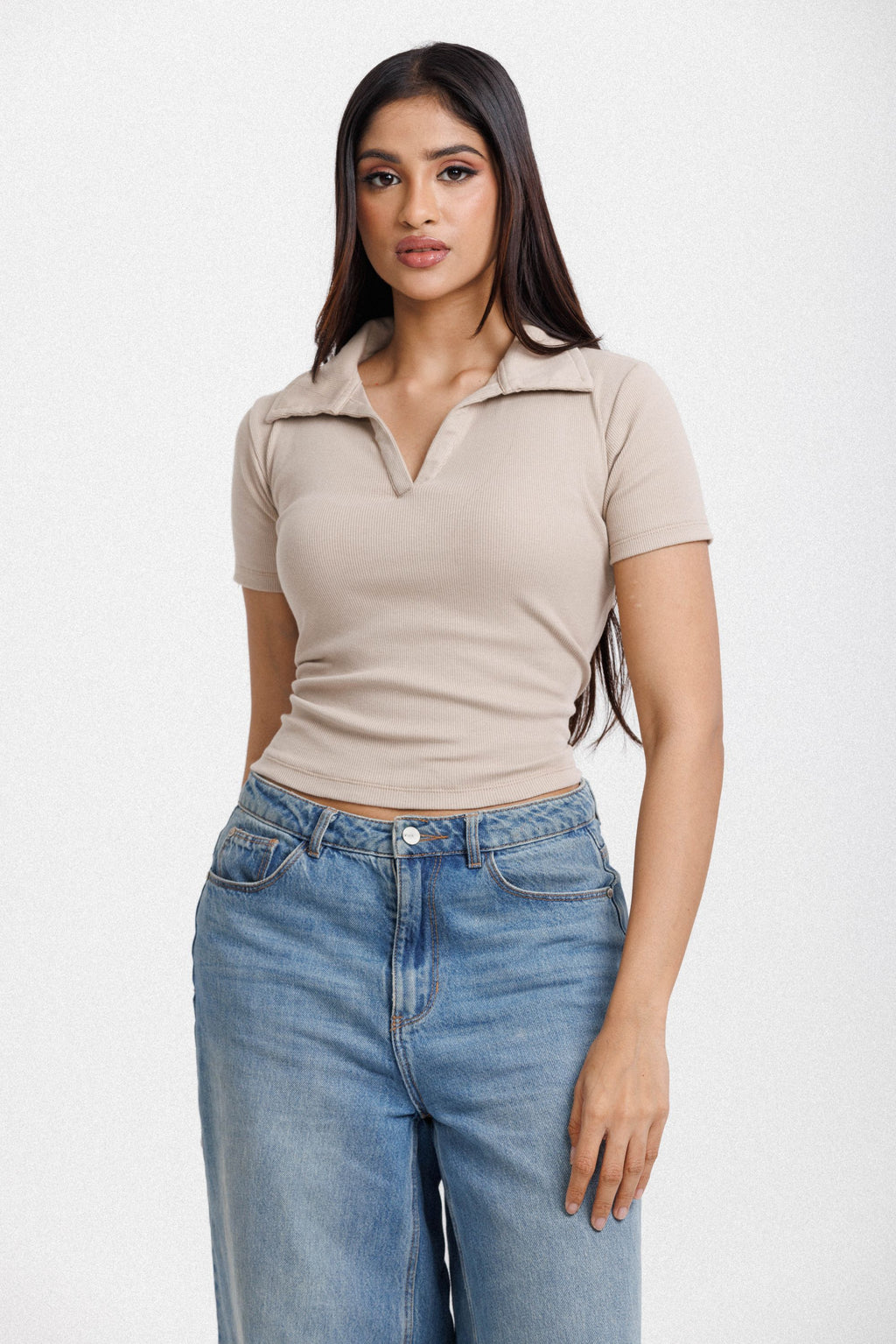 Polo Top Beige